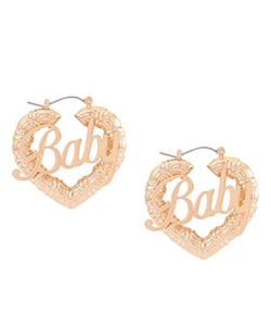 Baby Heart Hoop Earrings EH703750 GOLD